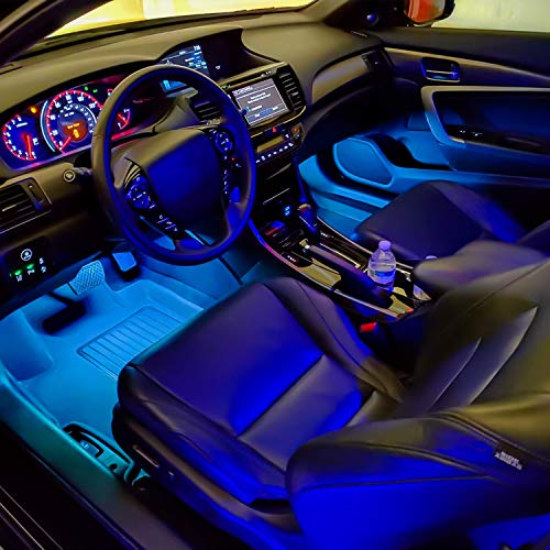 4PCS Car Interior Lights RGB Remote Control