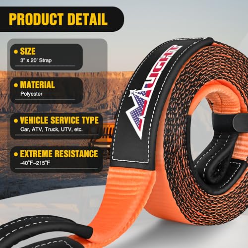 3" x 20' Recovery Tow Strap Lab Tested 31