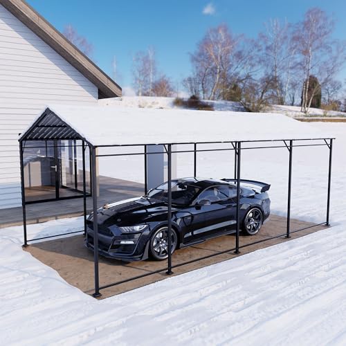 10 x 20 ft Metal Carport with Galvanized Steel Roof