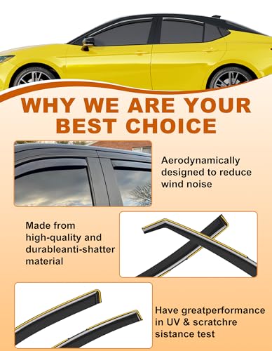 in Channel Window Visors Rain Guards for Toyota Camry 2025 2026 (4 Count)