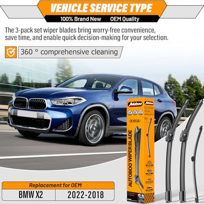 Windshield Wiper Blade Replacement for BMW X2 2018