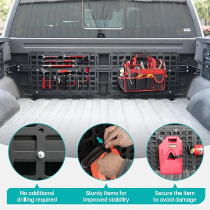 Front Truck Bed Molle Panel Rack System Compatible with 2015