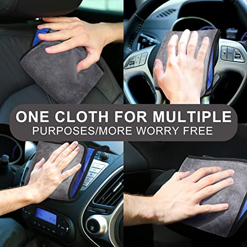 20 Pcs Microfiber Car Drying Towels Microfiber Cleaning Cloth 800 GSM Thick Plush Cleaning Dusting Cloth Auto Detailing Absorbent Towels Rags for Car Household Kitchen Window (20 Count)