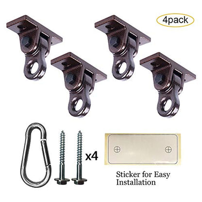 Heavy Duty Bronze Swing Hangers Screws Bolts Included Over 5000 lb Capacity Playground Porch Yoga Seat Trapeze Wooden Sets Indoor Outdoor (4 Count)