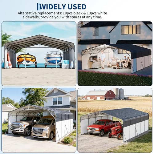 20x25FT Metal Carport Heavy Duty Galvanized Steel Canopy