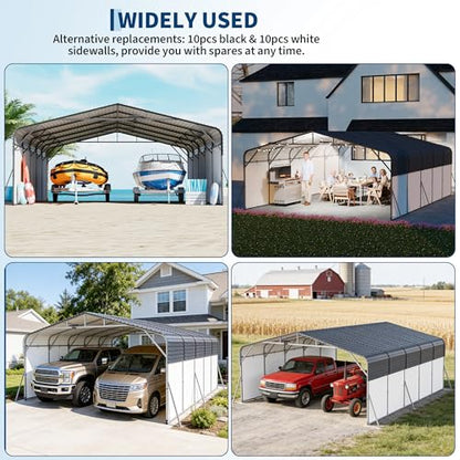 20x25FT Metal Carport Heavy Duty Galvanized Steel Canopy
