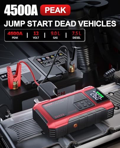 4500A Car Jump Starter with Air Compressor