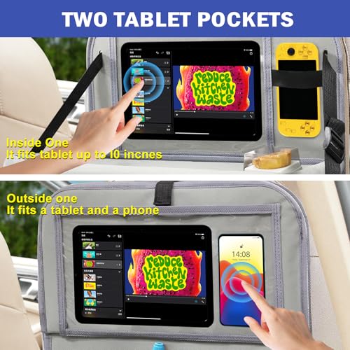 2Pack Car Backseat Organizer with Foldable Table Tray (2 Count)