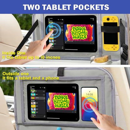 2Pack Car Backseat Organizer with Foldable Table Tray (2 Count)