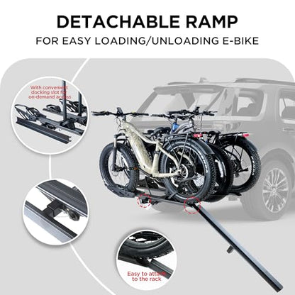Foldable 3 Ebike Rack with Ramp (3 Count)