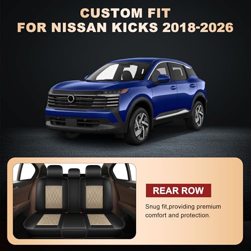 2 Front Car Seat Covers for Nissan Kicks 2018