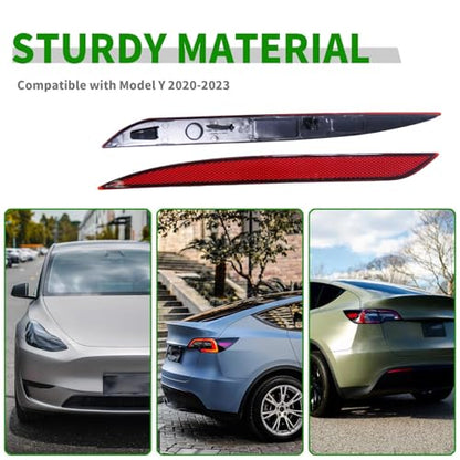 Tail Rear Bumper Reflector Red Compatible with Model Y 2000 (2 Count)