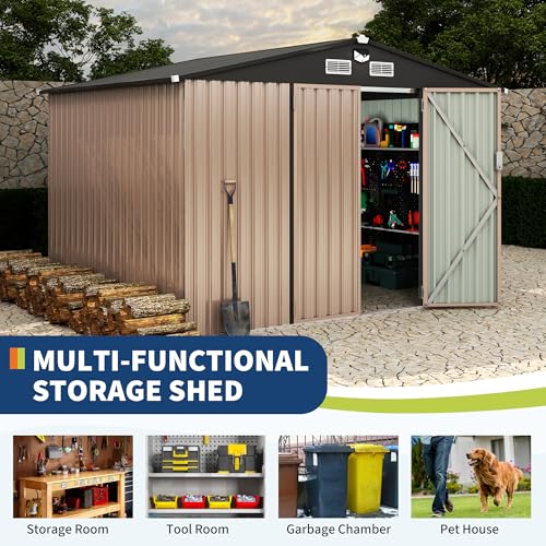 8x10 FT Metal Storage Sheds Outdoor
