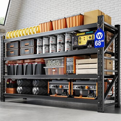 68" W Metal Garage Storage Shelves (4 Count)