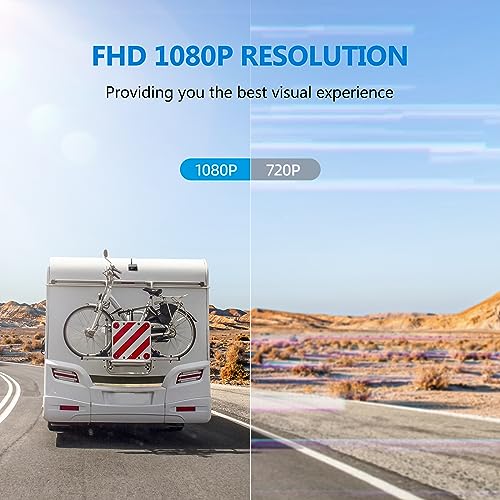 2 Magnetic Solar Wireless Backup Camera with 7" 1080P IPS DVR Monitor