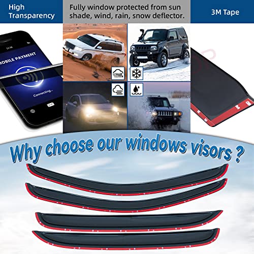 4pcs Window Visors Rain Guards for 07 (4 Count)