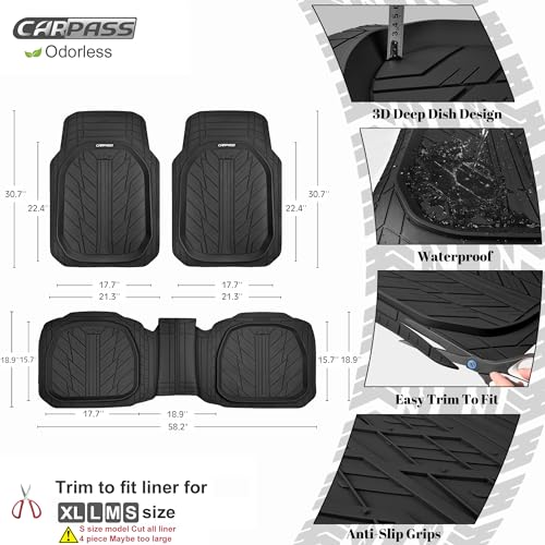 DeepDish Heavy Duty Rubber Floor Mats 3 (4 Count)