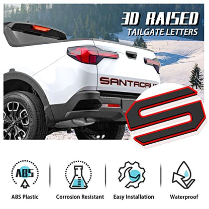 Tailgate Inserts Letters Compatible for 2022 2023 2024 2025 Santa Cruz 3D Raised & Strong Adhesive Decals Letters Rear Emblem Decal Sticker Compatible for Santa Cruz Accessories