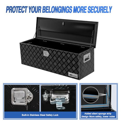 44 Inch Truck Tool Box Heavy Duty Aluminum Stripes Plated