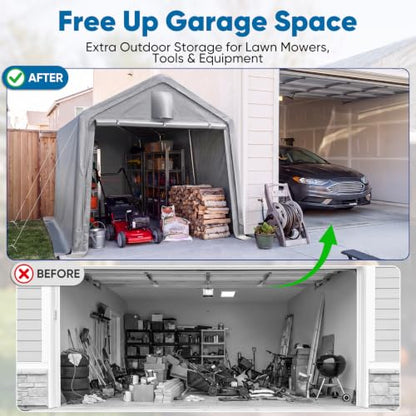 10x15FT Carport Shelter Large Storage Shed with Roll