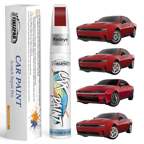 Redeye(PR6/ZR6) Touch Up Paint for Dodge, Exact Color Match Car Paint Scratch Repair Remover Pen Kit Fix Vehicle Chips and Automotive Nicks Scuff