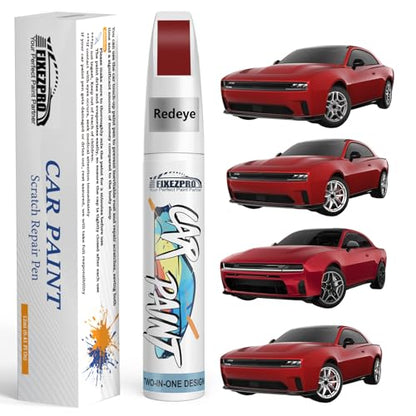 Redeye(PR6/ZR6) Touch Up Paint for Dodge, Exact Color Match Car Paint Scratch Repair Remover Pen Kit Fix Vehicle Chips and Automotive Nicks Scuff
