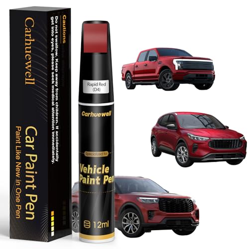 Rapid Red(D4) Touch Up Paint for Ford, Car Paint Pen Scratch Repair Two-In-One Touch Up Paint, Exact Color Match for Ford Automotive Scratch Remover for Deep Scratches