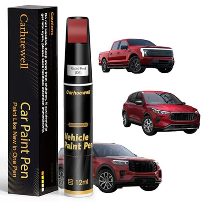 Rapid Red(D4) Touch Up Paint for Ford, Car Paint Pen Scratch Repair Two-In-One Touch Up Paint, Exact Color Match for Ford Automotive Scratch Remover for Deep Scratches