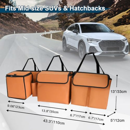 Deluxe Leather Trunk and Backseat Organizer for Car SUVs & RVs