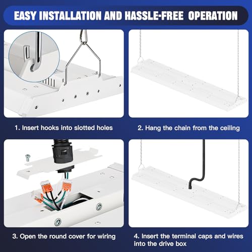 300/240/200W LED Linear High Bay Light, 45000LM Linear Shop Light