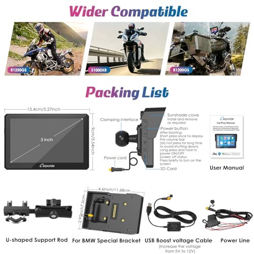 W502B 5" for BMW R1200GS R1250GS S1000XR Motorcycle