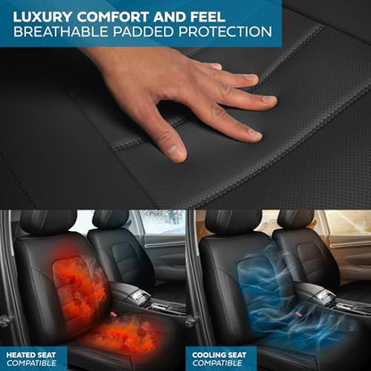 Curated Black Label Leather Seat Covers for Cars & SUVs (2 Count)