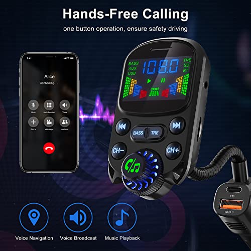 Bluetooth 5.3 FM Transmitter for Car Bluetooth Car Adapter