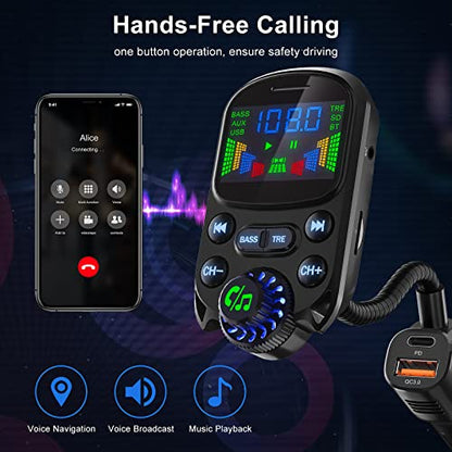 Bluetooth 5.3 FM Transmitter for Car Bluetooth Car Adapter