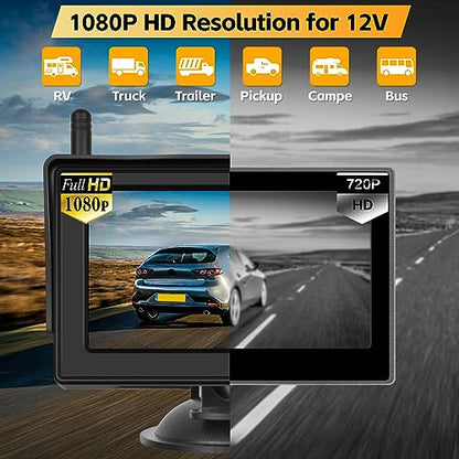 Wireless Backup Camera System 4.7 Inch Car Monitor Kit