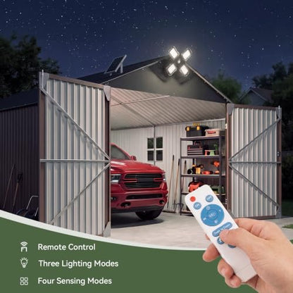 12'x20'x9.3' Outdoor Storage Shed Metal Garage Sheds with Solar Light