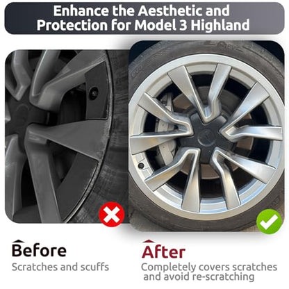 Rim Protector for Tesla 2024 2025 2026 Model 3 Highland 19 Inch Nova Wheels Cover All