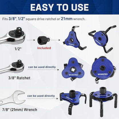 Universal Oil Filter Wrench Adjustable (2 Count)