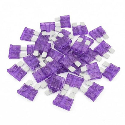 80Pcs) 3 Amp Standard Fuse, 3A Car Blade Fuses for Car/RV/Truck/SUV/Motorcycle/Boat