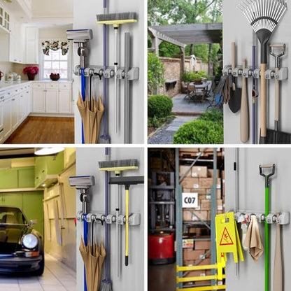 Wall Organizer with Adjustable Slots and Hooks