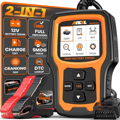 AD410 PRO OBD2 Scanner and Battery Tester