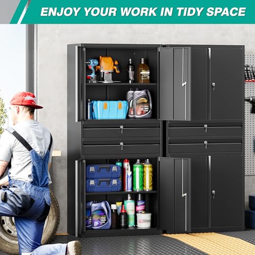 Metal Storage Cabinet with Drawer and Locks