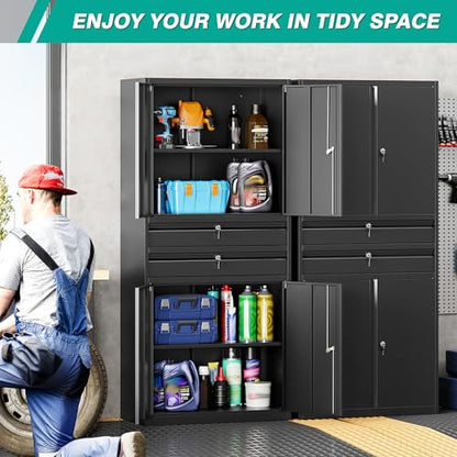 Metal Storage Cabinet with Drawer and Locks