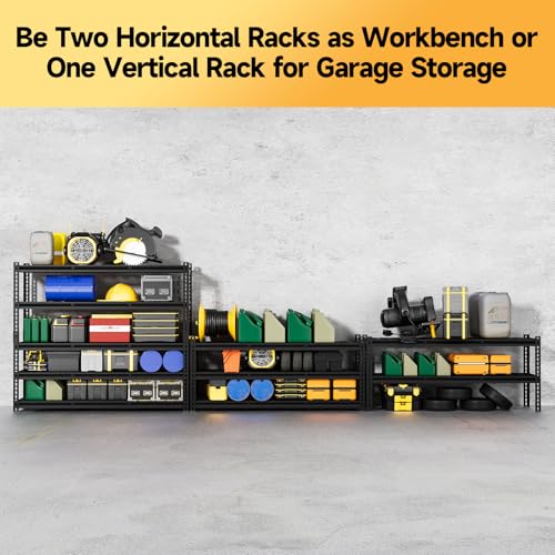 5 Tier 60" W X 20" D X 72" H Storage Shelves 3000LBS Metal Garage Shelving Adjustable Storage Shelf Metal Racks with Shelves Heavy Duty Shelving Units and Storage Utility Shelf (5 Count)