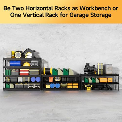 5 Tier 60" W X 20" D X 72" H Storage Shelves 3000LBS Metal Garage Shelving Adjustable Storage Shelf Metal Racks with Shelves Heavy Duty Shelving Units and Storage Utility Shelf (5 Count)