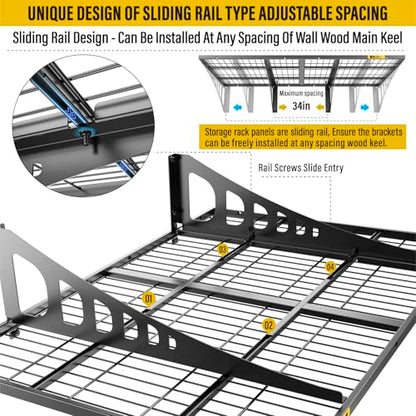 2x3ft Adjustable Rail Wall Garage Storage Shelf