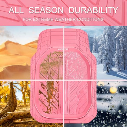 DeepDish Pink Floor Mats for Cars Full Set (4 Count)