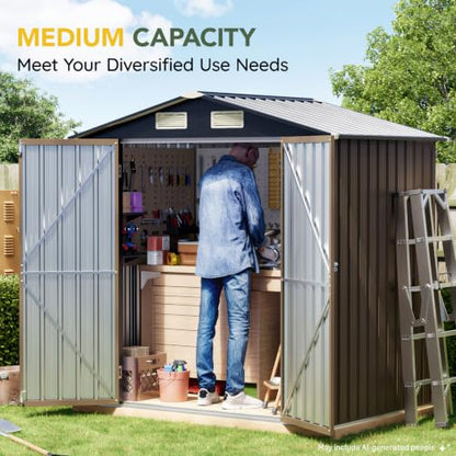 Outdoor Steel Storage Shed with Floor Frame