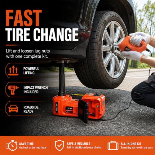 Electric Car Jack Kit 5 Ton 12V with Inflator