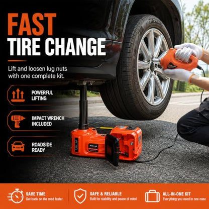 Electric Car Jack Kit 5 Ton 12V with Inflator